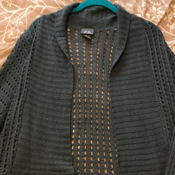 Grey Open-Front Sweater - Picture 2 of 4